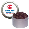 Silver Candy Window Tin w/ Chocolate Espresso Beans